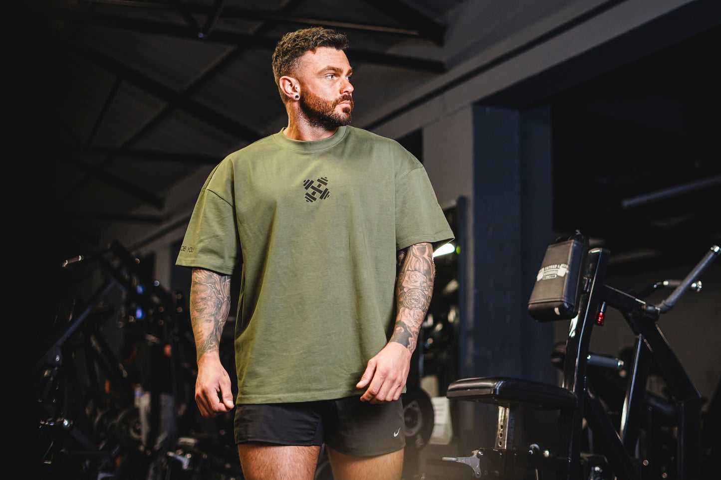 Olive ultra heavy box tee