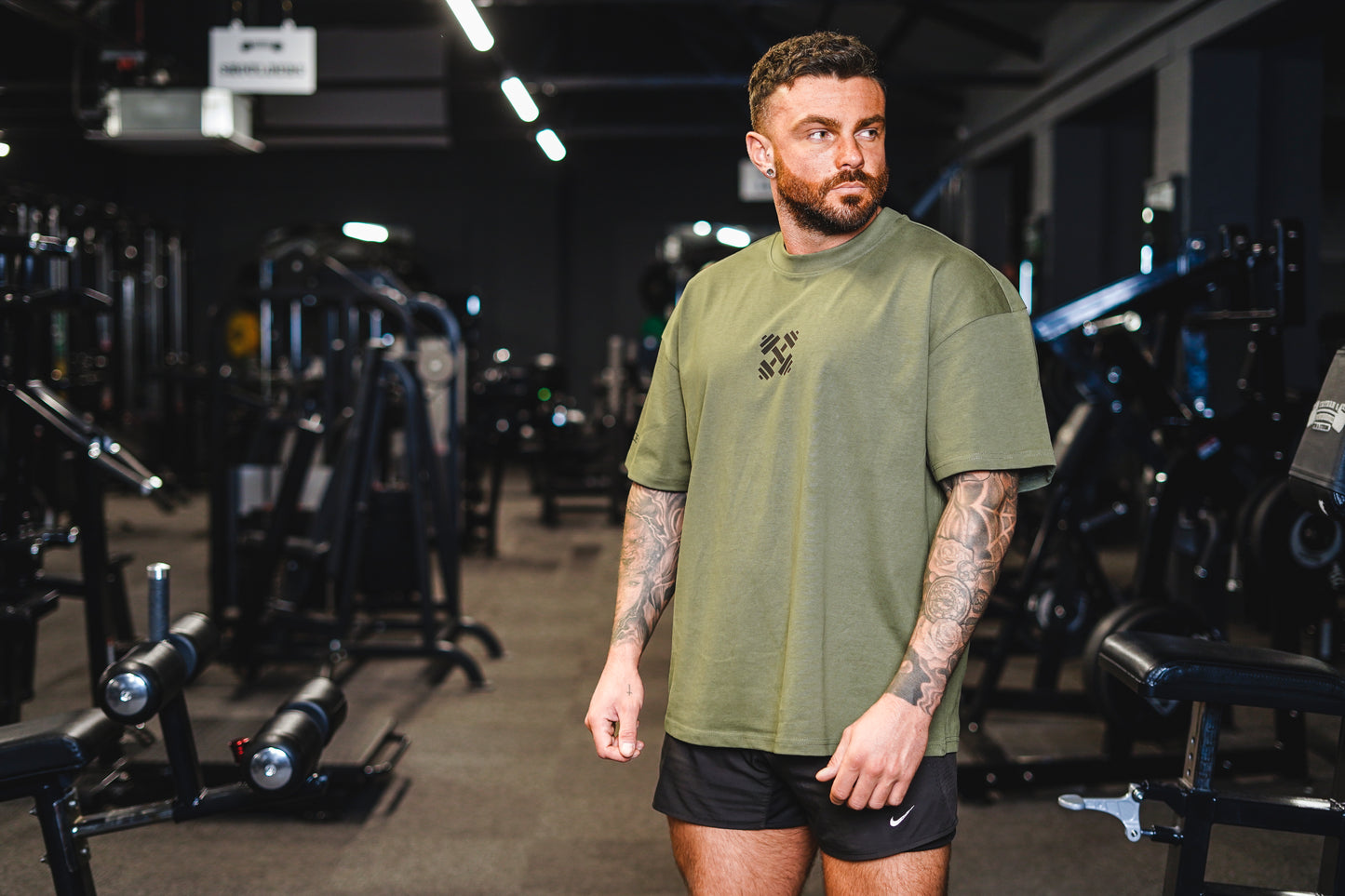 Olive ultra heavy box tee