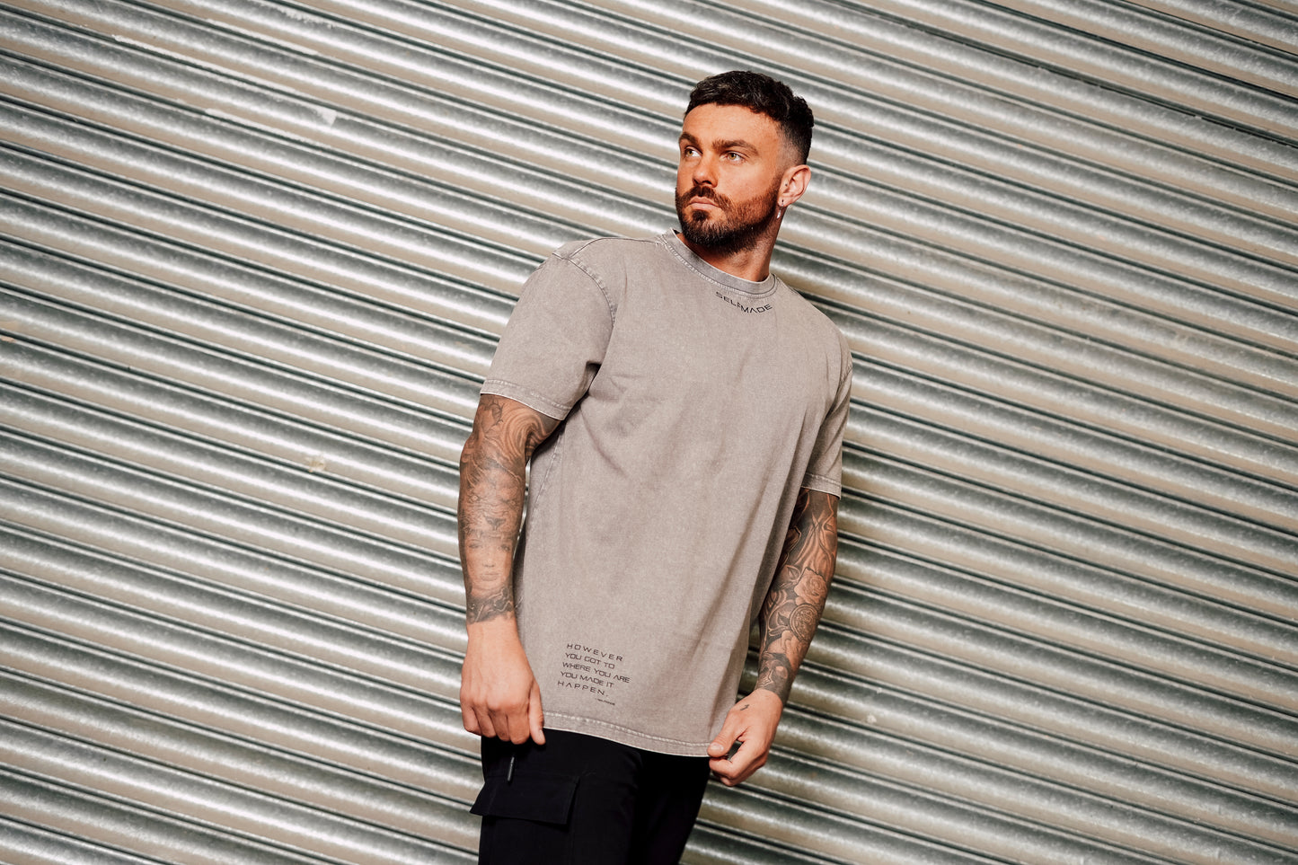 Acid wash oversized tee