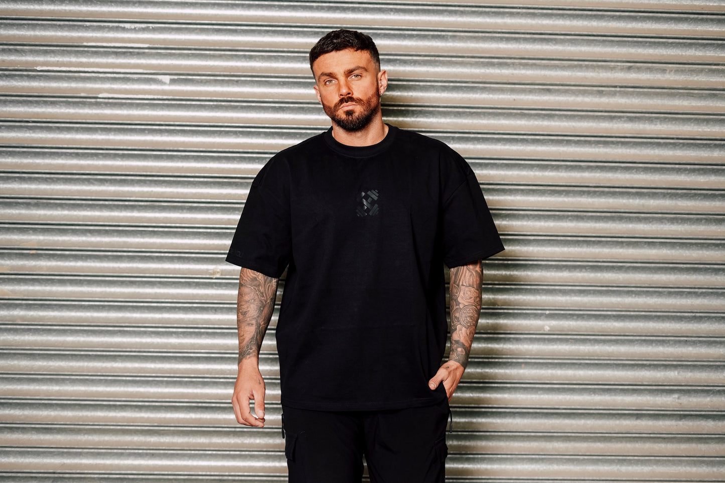 Blacked out oversized box tee