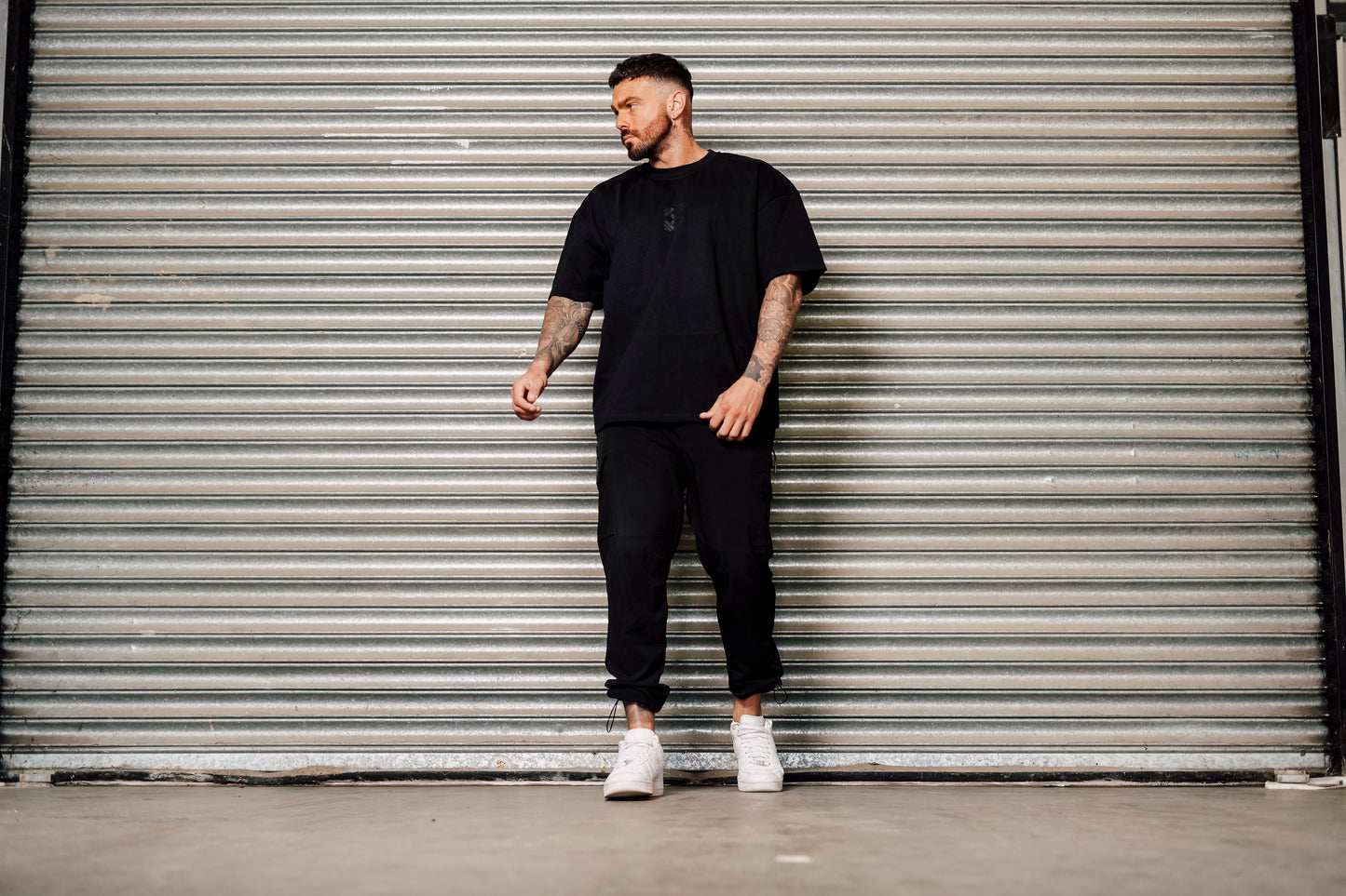 Blacked out oversized box tee