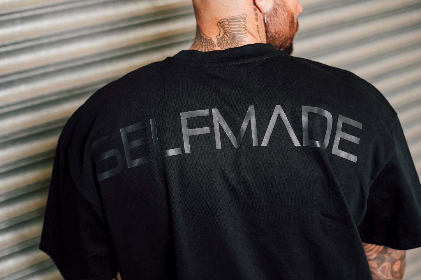 Blacked out oversized box tee