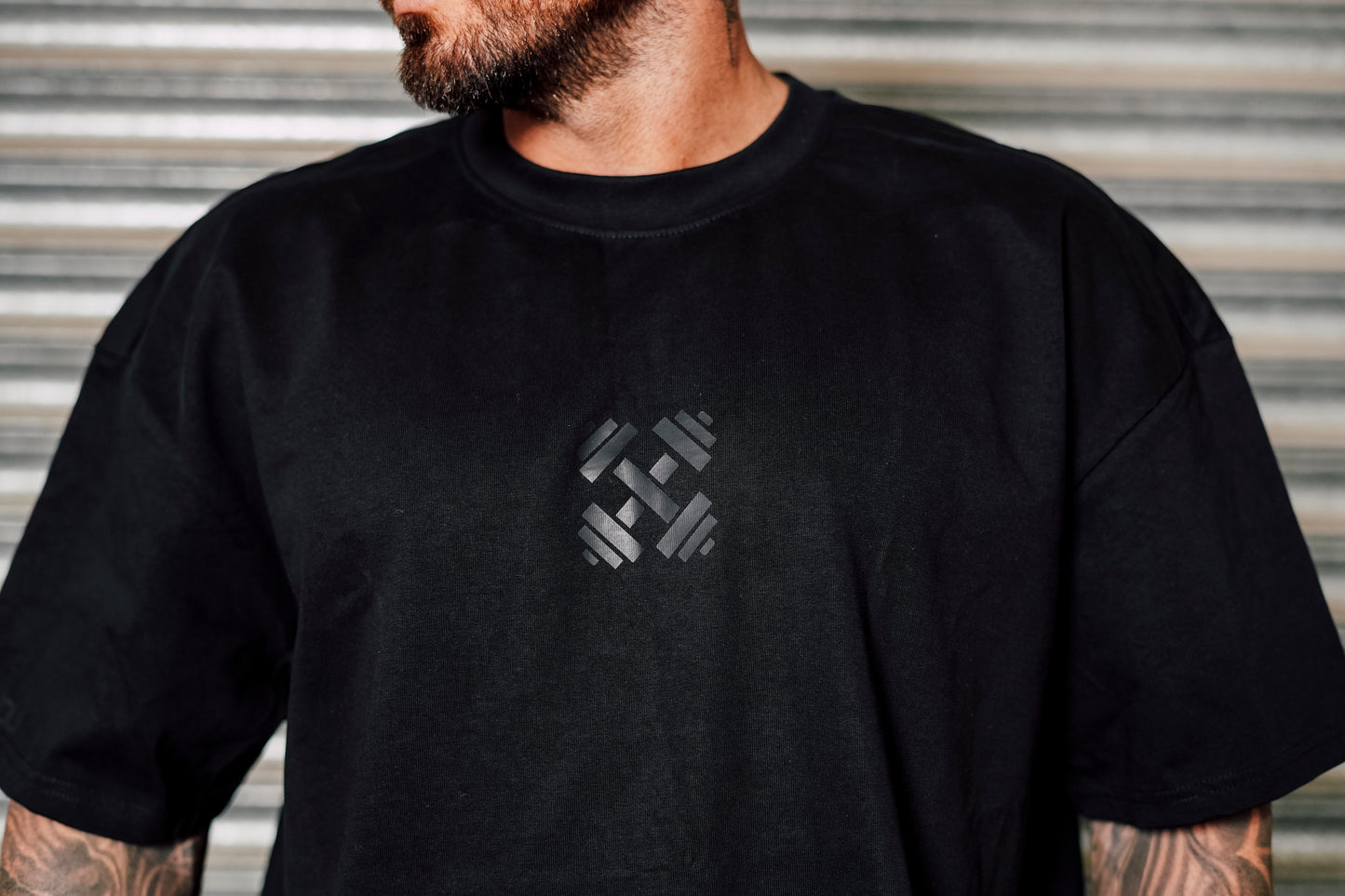 Blacked out oversized box tee